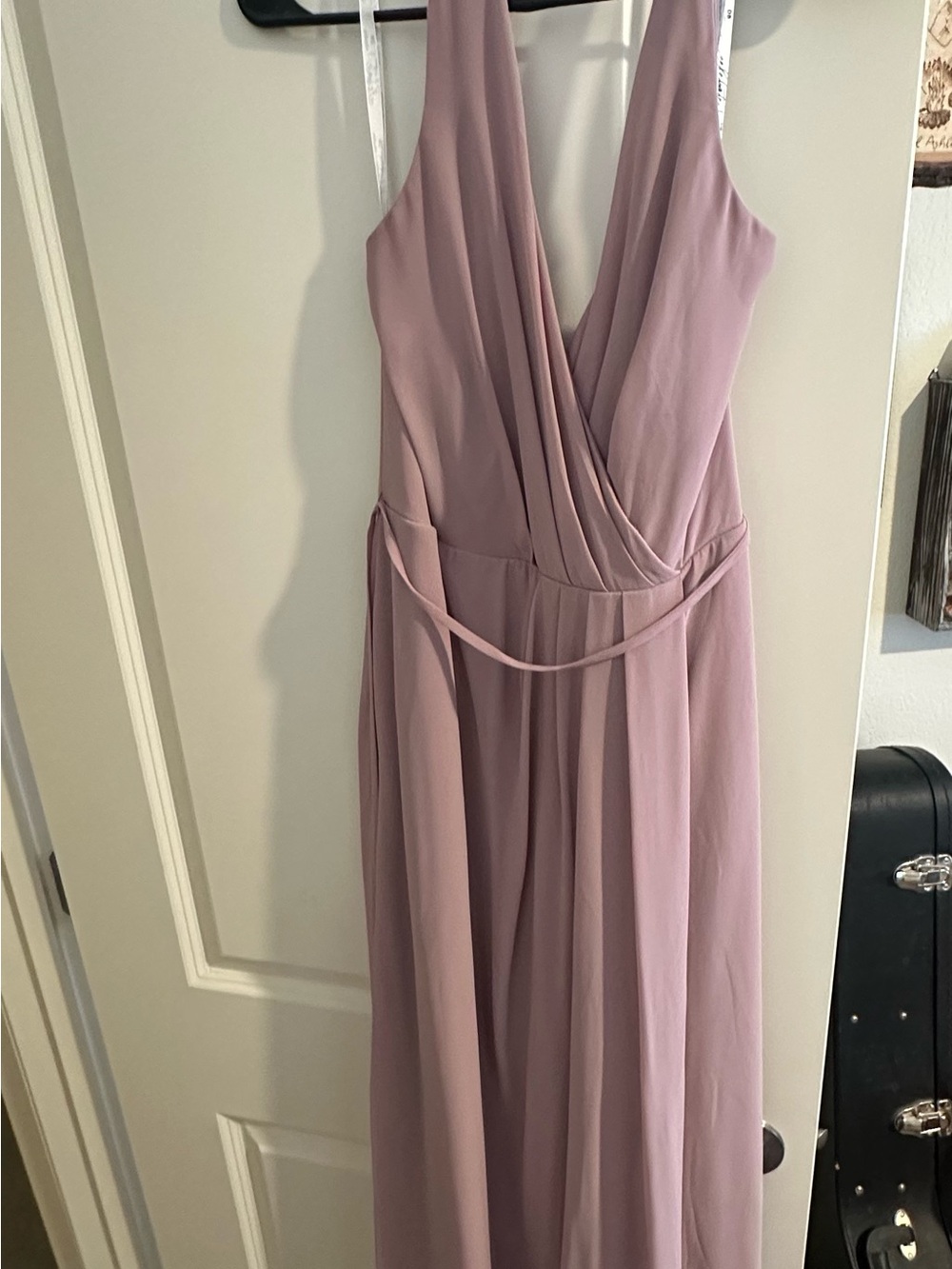 David's Bridal Dusty Mauve Sleeveless Wrap Maxi Dress
